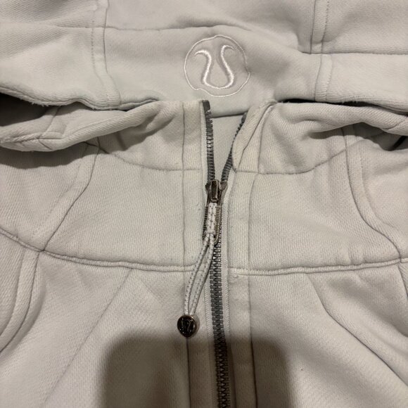 Lululemon Scuba Hoodie Size 6 White Solid Full Zip Gym Workout Training - Picture 2 of 5